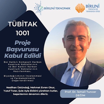 Prof.Dr.İsmail Tuncer DEĞİM’in TÜBİTAK 1001 PROJE BAŞARISI