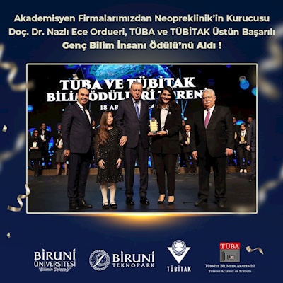TÜBA ve TÜBİTAK Bilim Ödülleri Töreni’nde, Üstün Başarılı Genç Bilim İnsanı Ödülünün Sahibi Nazlı Ece Ordueri oldu!