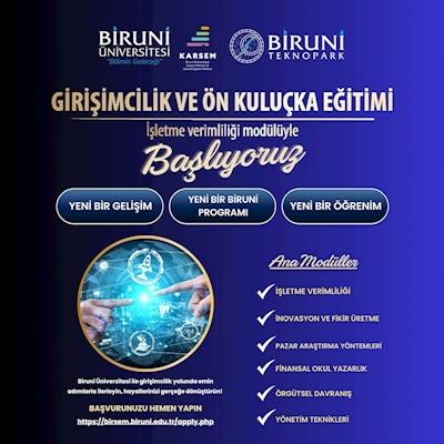 Üniversitemiz ve Teknopark İşbirliği ile Yapılması Planlanan Girişimcilik ve Ön Kuluçka Eğitimi Başlıyor!