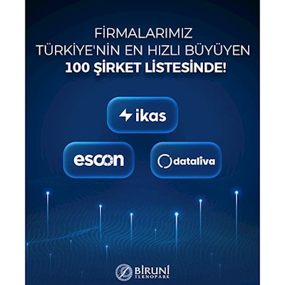 Firmalarımızdan ikas, ESCON Enerji A.Ş. ve Dataliva, Türkiye'nin en hızlı büyüyen 100 şirketi arasında yer aldı!