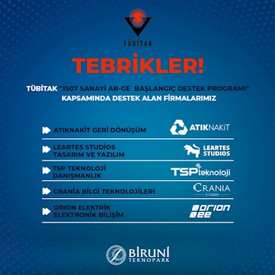 Firmalarımızdan “TÜBİTAK 1507 KOBİ Ar-Ge Başlangıç Programı” Proje Başarısı!